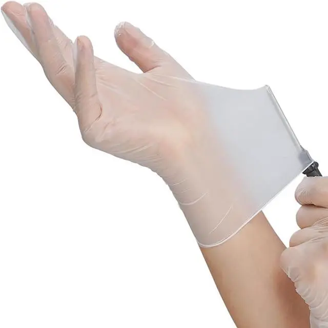 Alt view image 6 of 7 - Vinyl Exam Gloves - Disposable Latex & Powder Free Gloves for Cleaning, Hand Protection and Food Safe Use - 4 Mil, Medium, 100 Count