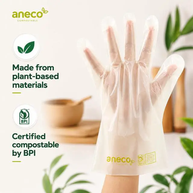 Alt view image 7 of 7 - 100% Compostable Gloves for Cooking Food Prep - Extra Large Disposable Food Prep Gloves for Kitchen - Latex & Powder-free Food Grade with BPI Certified (100 Count)