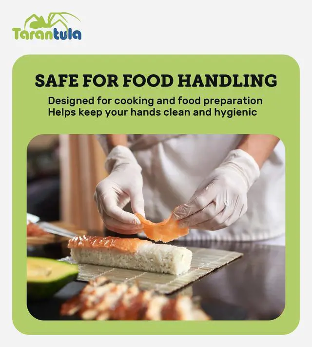 Alt view image 3 of 6 - 4 Mil Disposable Nitrile Gloves, White, Medium, Food Safe, Powder-Free