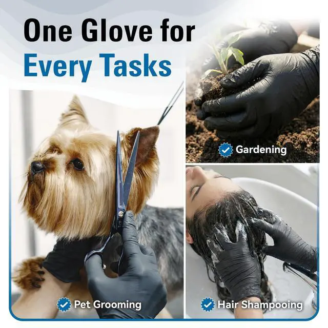 Alt view image 6 of 6 - Nitrile Gloves Disposable Latex Free, 4 Mil Black Food Grade Powder Free Rubber Gloves for BBQ, Cooking, Cleaning (100, Medium)