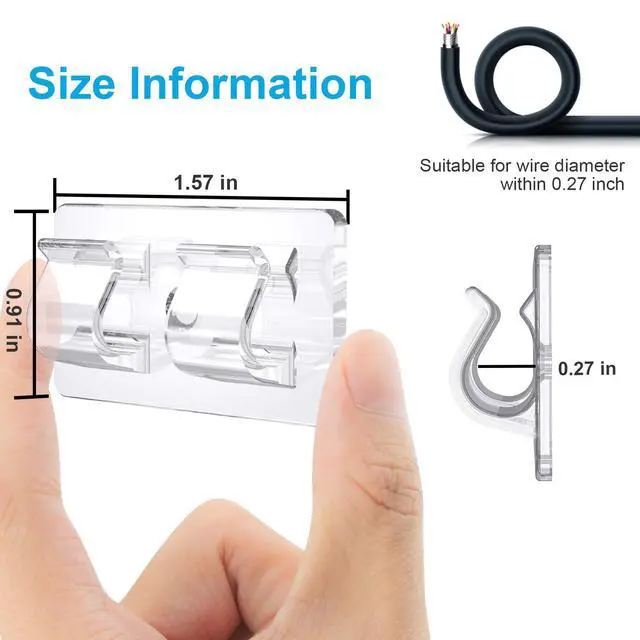 Alt view image 3 of 6 - 30 PCS Hooks for Outdoor String Lights, Heavy Duty Christmas Light Clips, Clear Adhesive Hooks for Hanging Rope Lights Outdoor, UV-Resistant String Light Hooks for Outside Porch Patio Decor
