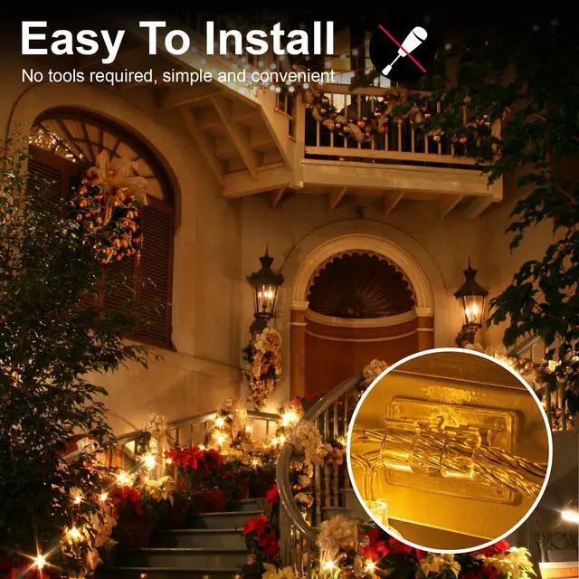 Alt view image 6 of 6 - 30 PCS Hooks for Outdoor String Lights, Heavy Duty Christmas Light Clips, Clear Adhesive Hooks for Hanging Rope Lights Outdoor, UV-Resistant String Light Hooks for Outside Porch Patio Decor