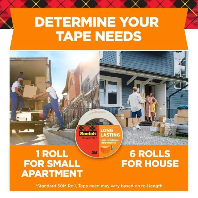 Alt view image 5 of 7 - Long Lasting Storage Packing Tape, Clear, Storage Tape Withstands Extreme Temperatures, 1.88 in x 54.6 yd, 2 Refill Rolls