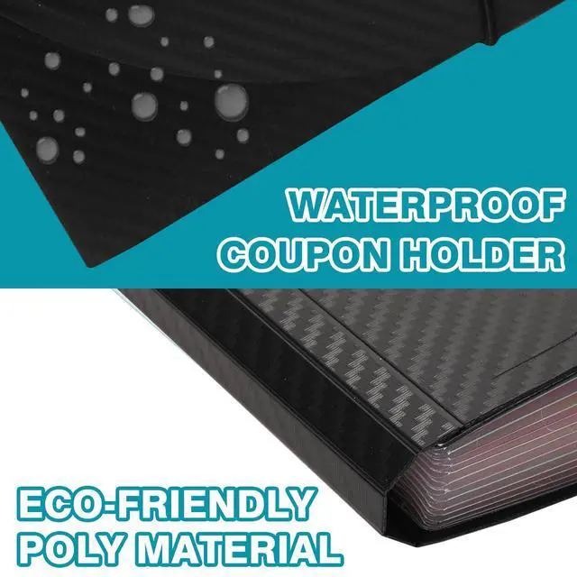 Alt view image 5 of 6 - Check Size 13 Pocket Expanding File Folder, Accordion File Organizer Wallet Case for Coupon Receipt Storage, 10 x 5.5 inches, Black