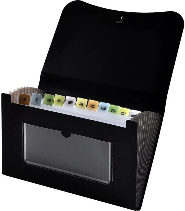Main image of 13-Pocket Small Ex panding File, 5-3/4 x 8-1/2 Inches, Black, 1 File (94300-BK)