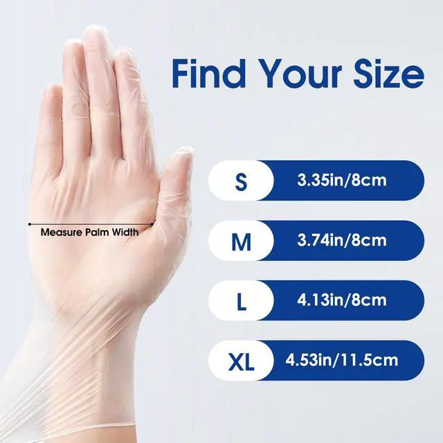 Alt view image 7 of 7 - Disposable Vinyl Gloves, Food Safe, Latex-Free, Powder-Free, Clear Plastic Gloves for Cooking, House Cleaning, Food Prep 100 Count Small 3mil