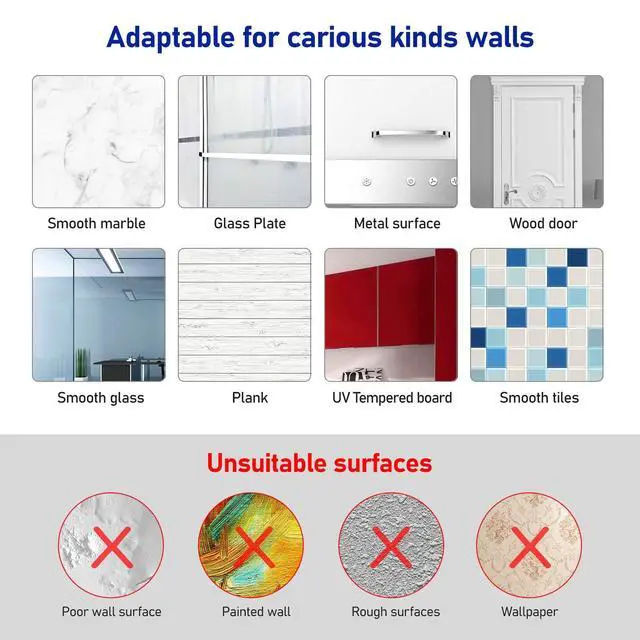 Alt view image 6 of 7 - Large Adhesive Hooks 22Ib(Max),Waterproof and Rustproof Wall Hooks for Hanging Heavy Duty,Stainless Steel Towel and Coats Hooks to use Inside Kitchen,Bathroom,Home and Office,16Pack (16)