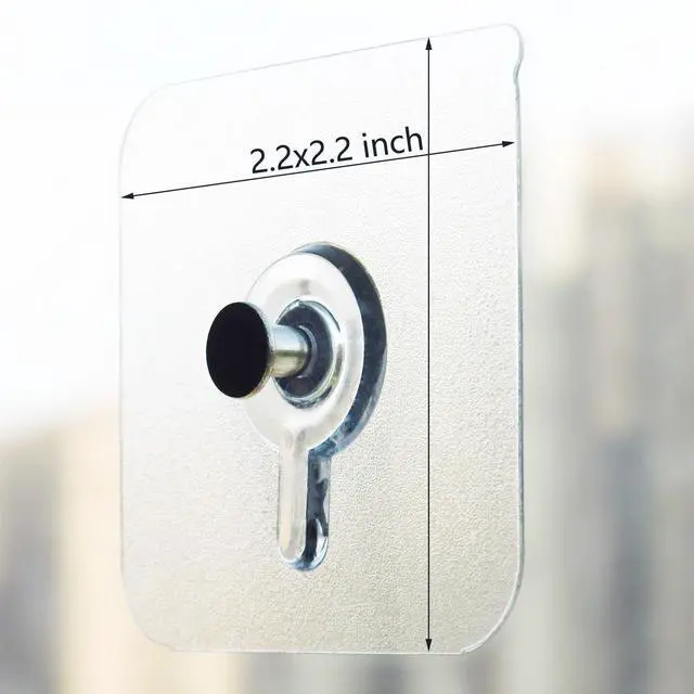 Alt view image 2 of 7 - 20 Pcs Heavy Duty Adhesive Picture Hooks 33 lbs Load No-Nail Wall Hangers, Waterproof Transparent Sticky Hooks for Frame, Mirror, Bathroom, Kitchen, Home Decor (2.2 x 2.2 inch)