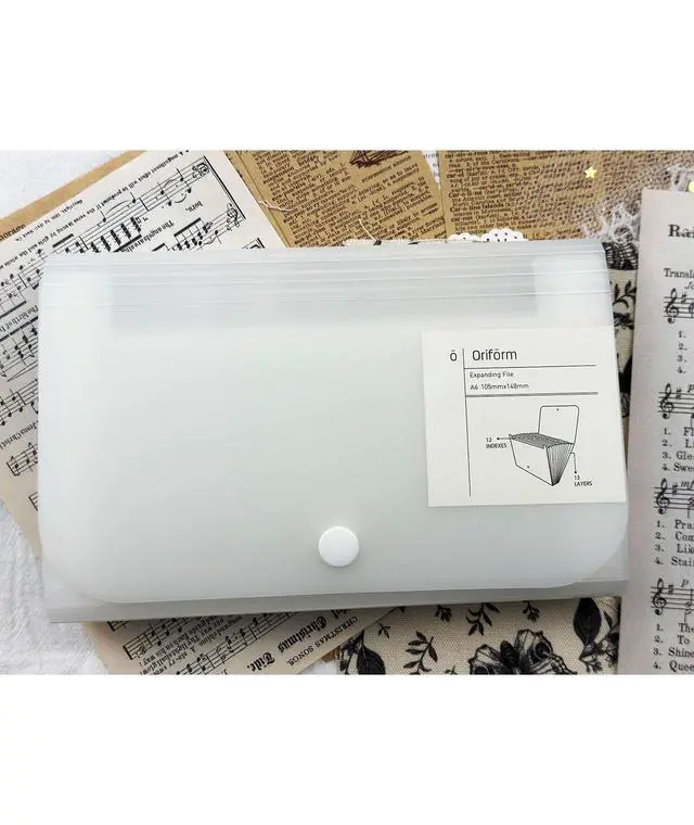 Alt view image 7 of 7 - Expanding File Folder 13 Pocket Portable Organ File Bag Organizer Accordion for Stickers Washi Tapes Documents Papers School Office Supplies Receipt Bills, A6 Size