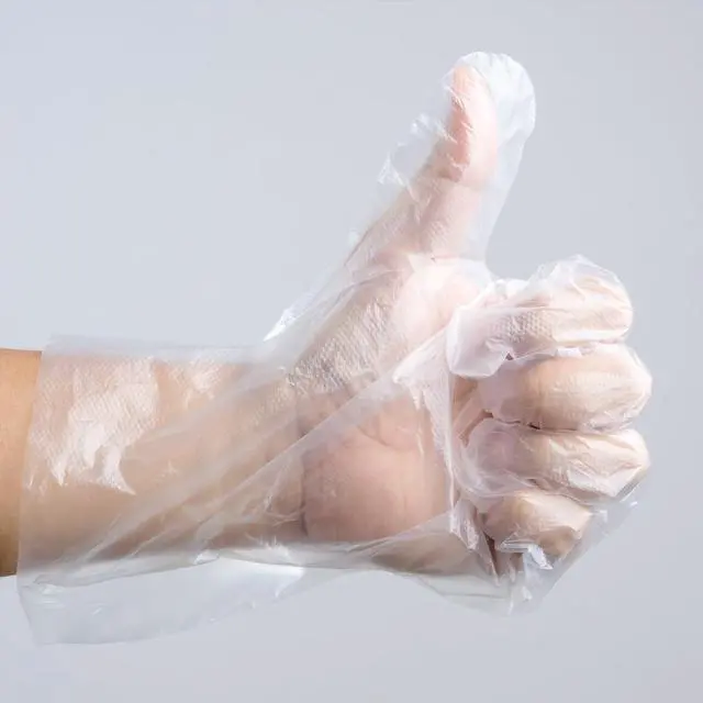 Alt view image 5 of 6 - Kids Disposable Gloves - 100 Pcs Small Plastic PE Clear Durable Work for Cleaning Cooking Garden Craft, for 3-12 Years