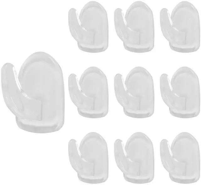 Main image of 10Pcs Clear Adhesive Wall Hooks for Hanging, Heavy Duty Adhesive Hooks, for Outdoor String Lights, no Nail Picture Hangers, for Kitchen Bathroom Bedroom Office