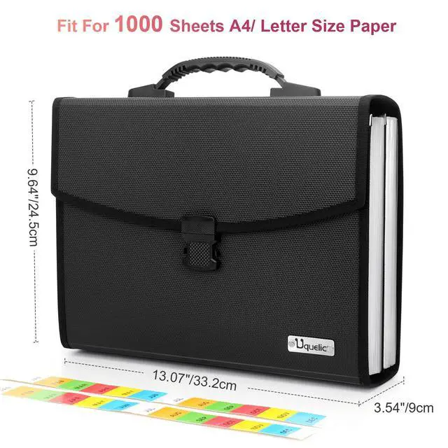Alt view image 5 of 7 - 26 Pockets Expanding File Folder Organizer - Upgraded Durable Buckle, Accordion Folder Base with Ergonomic Portable Handle/Large A4 Letter Size Document Organizer, Folders with Pockets