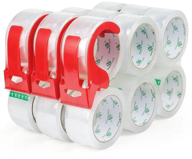 Main image of 18 Rolls Clear Packing Tape, Heavy Duty Packaging Tape with Dispenser,1.88In x 55Yd,2.4Mil Thick Industrial Grade Transparent Tape Refills for Shipping,Moving,Sealing and storages