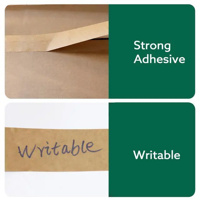 Alt view image 5 of 7 - 6 Rolls Brown Packing Tape 2 Inch Bulk, 2025 Upgrade Kraft Paper Packaging Tape, 2 Inch x 55 Yards, Cardboard Shipping for Packing Boxes, Tear by Hand for Express Parcels & Office Use