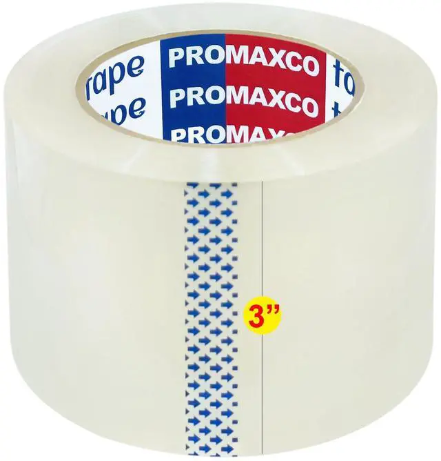 Alt view image 2 of 5 - 3" Heavy Duty Packing Tape, 12 Rolls, Clear, 3" Core, Total 660Y, Clear, 2.2 mil, 3 inch x 55 Yards, Refill for Packaging and Shipping(3 in Width)