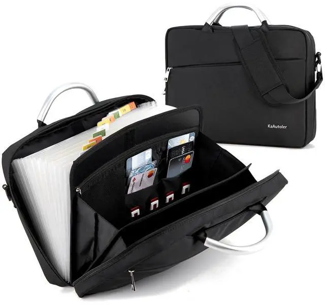 Main image of Accordian File Organizer with Handle,Folder with Zipper & Labels,12 Pocket Expanding File Folder with Multi-Pockets Paper Folder for Letter A4 Files | Receipt and More (Black)