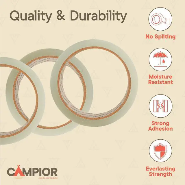 Alt view image 3 of 7 - 18 Rolls Clear Packing Tape 2 Inch Wide Strong Adhesion & Durable 1.7 Mil Thickness Clear Packing Tape for Moving, Shipping & Storage Smooth Unwinding Packaging Tape Refill, 60 Yards Per Roll