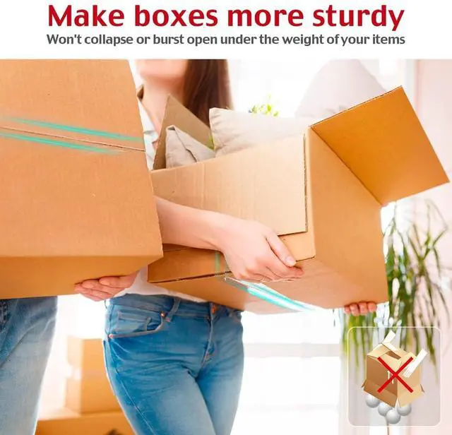 Alt view image 3 of 7 - Packing Tape with Dispenser, 6 Packs Noiseless Clear Packaging Tape for Shipping Packaging Moving Tape for Boxes, Strong Adhesive, Smoothly and Quietly, 1.96 Inch X 33 Yards