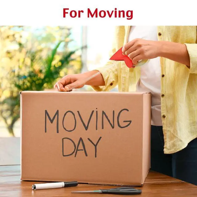 Alt view image 4 of 7 - Packing Tape with Dispenser, 6 Packs Noiseless Clear Packaging Tape for Shipping Packaging Moving Tape for Boxes, Strong Adhesive, Smoothly and Quietly, 1.96 Inch X 33 Yards