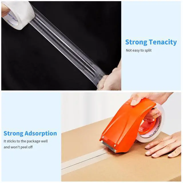 Alt view image 3 of 7 - Clear Packing Tape (12 Rolls), Heavy Duty Packaging Tape for Shipping Packaging Moving Sealing, Stronger & Thicker 2.8mil, 1.88 inches Wide, 60 Yards Per Roll, 720 Total Yards