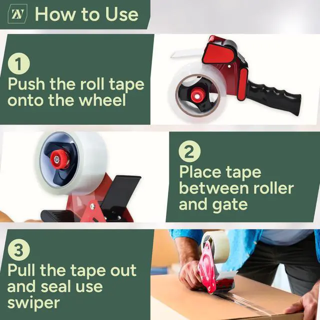 Alt view image 5 of 7 - Heavy Duty Tape Gun and Dispenser with 6 Clear Packaging Tapes. Clear Packaging Tape 44mm X 66m with Metal Tape Gun Dispenser for Moving Boxes,Warehouse Or General Packing Needs
