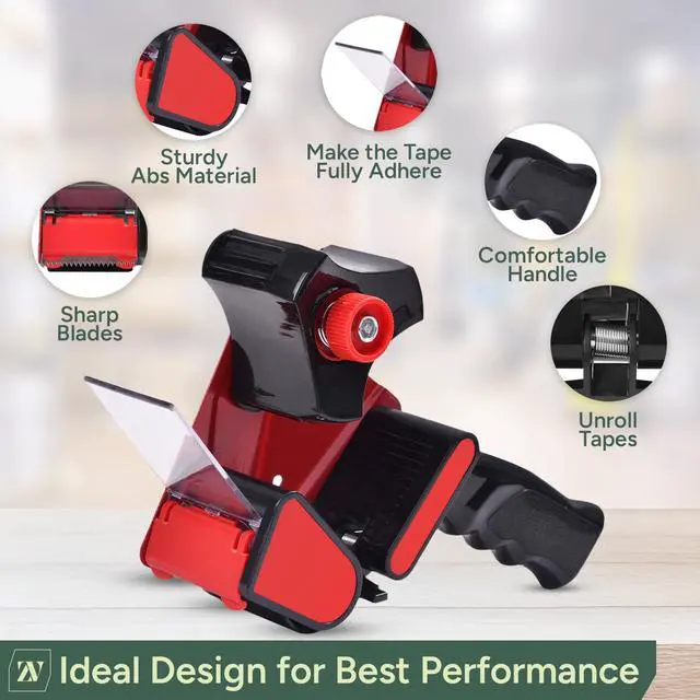 Alt view image 6 of 7 - Heavy Duty Tape Gun and Dispenser with 6 Clear Packaging Tapes. Clear Packaging Tape 44mm X 66m with Metal Tape Gun Dispenser for Moving Boxes,Warehouse Or General Packing Needs