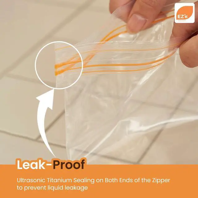 Alt view image 4 of 7 - Standard Double Zipper Food Storage Bags Variety Pack, S,M,L Size, Durable, BPA-Free, Leakproof & Freezer Safe Resealable Plastic Bags - Made in Korea