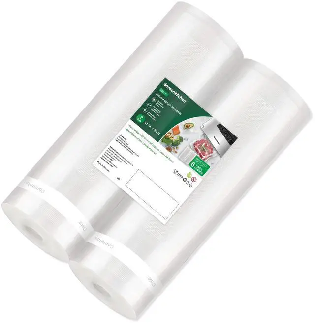 Main image of Vacuum Sealer Bags, 11 in x 50 ft Rolls 2 Pack Seal Bags for Food Storage Saver, BPA Free, Commercial Grade Textured Food Roll Bags, Customized Size Bag for Sous Vide Cooking,VB3210