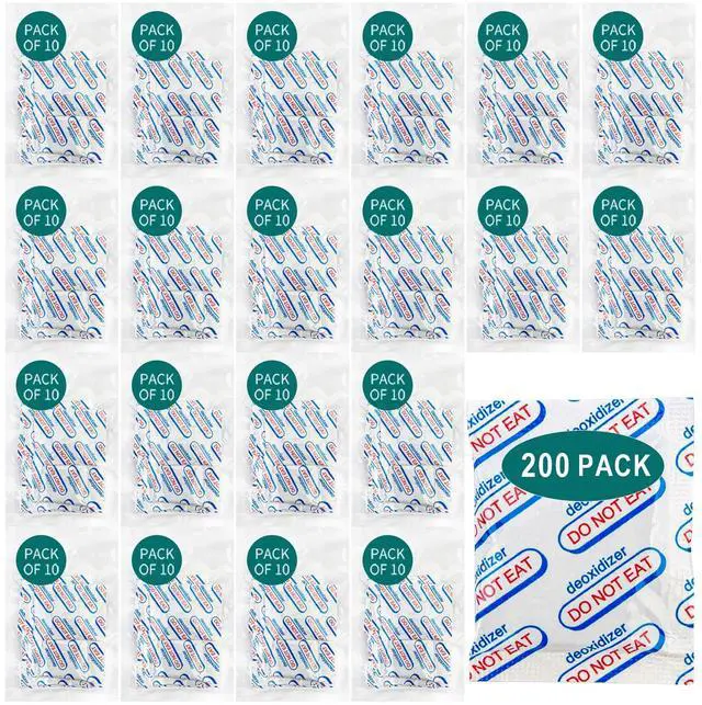 Main image of 200 Packs 500CC Food Grade Oxygen Absorbers (10 Packs x 1 Vacuum Bag) - Long Term Food Storage O2 Absorbers
