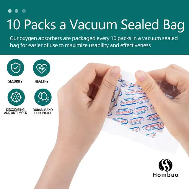 Alt view image 4 of 6 - 200 Packs 500CC Food Grade Oxygen Absorbers (10 Packs x 1 Vacuum Bag) - Long Term Food Storage O2 Absorbers