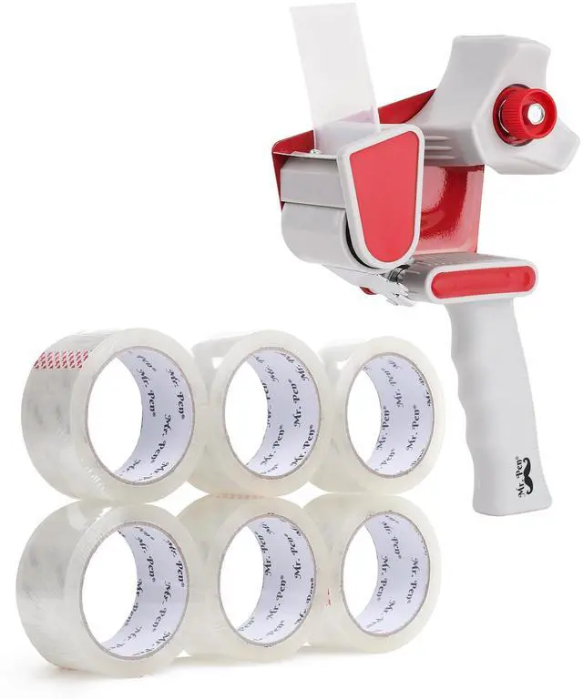 Main image of Packing Tapes, 1.88" Wide, 60 Yard, 6 Pack with 1 Dispenser Gun
