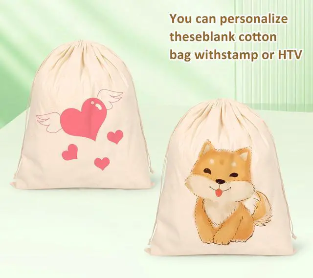 Alt view image 7 of 7 - 10PCS Cotton Storage Bags with Drawstrings, X-Large 14x17inch Multipurpose Canvas Fabric Bread Bags, Reusable Muslin Bulk Flour Sack Bags, Natural Potato Onion Storage Bags, Cloth Shoe Bags