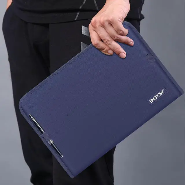 Alt view image 4 of 7 - 13 Pocket Expanding File Folder,Fireproof Accordion File Folder Document Organizer with Zipper Closure,Portable Filing Organizer Safe with Colorful Tabs for A4/Letter Size Paper,Files(Blue)
