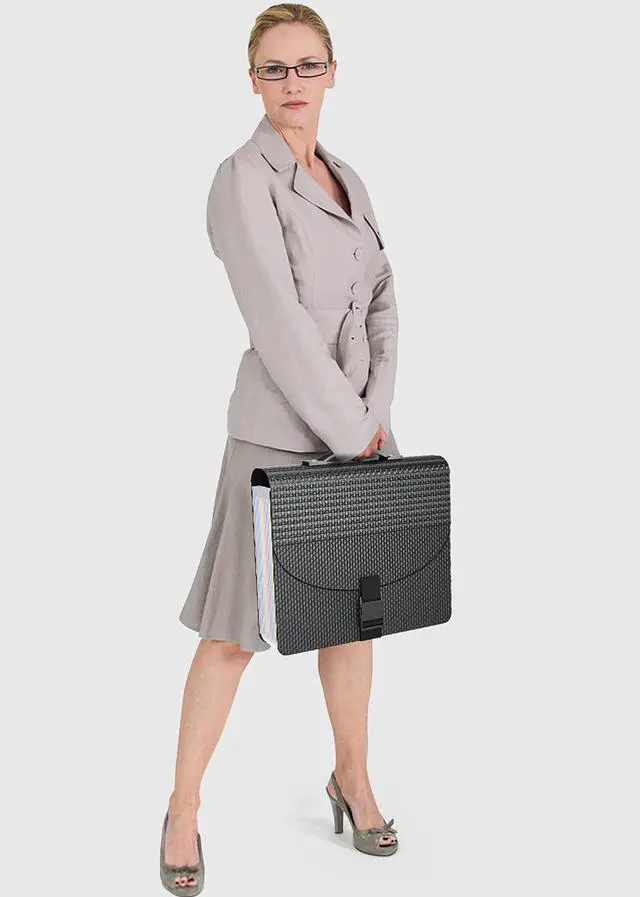 Alt view image 7 of 7 - 25 Pockets Expanding File Folder with Handle,Expandable File Organizer,Portable Accordion File Organizer A4 Letter Size,Adjustable Strap,Perfect Filing Folders for Documents,Colored Tabs