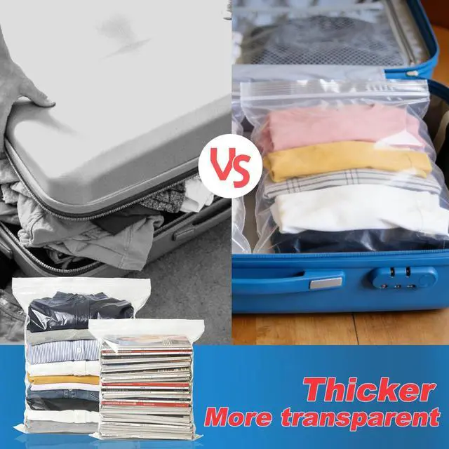 Alt view image 4 of 6 - 5 Gallon Large Zip Storage Bags 18x24 Inch Clear Plastic Bags Heavy Duty Reusable Zip Seal Lock Jumbo Poly Bags for Food,Travel,Moving,Clothes Thick 5Mil 10 Pack