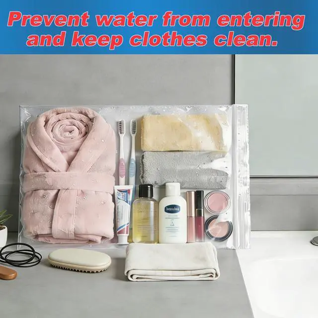 Alt view image 5 of 6 - 5 Gallon Large Zip Storage Bags 18x24 Inch Clear Plastic Bags Heavy Duty Reusable Zip Seal Lock Jumbo Poly Bags for Food,Travel,Moving,Clothes Thick 5Mil 10 Pack