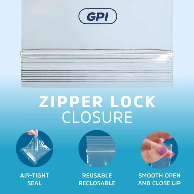 Alt view image 4 of 5 - 8" x 10", 1/2 Gallon Zip Bags, Pack of 100, Clear Plastic Reclosable Zipper Lock Poly Baggies, 2 Mil Thick, With Resealable Zip Top Lock For Food Storage, Clothing, Snacks, Crafts & Packaging.