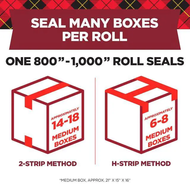 Alt view image 3 of 7 - Secure Seal Packing Tape, Ultra Clear, Reliable and Durable Seal, 1.88 in x 800 in., 6 Packaging Rolls with Dispensers