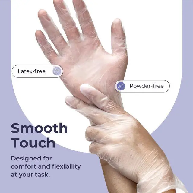 Alt view image 3 of 7 - 200 Pack Disposable Food Prep Vinyl Gloves Medium Food Safe Glove Household Cleaning Gloves for Cooking, Kitchen