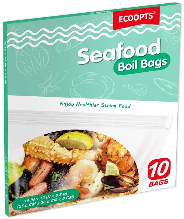 Main image of 10×Seafood Boil Bags Medium Size Boil Bag for fish, crab, shrimp, and veggies - cooking and storage bag (Medium)