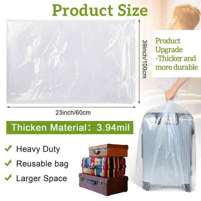 Alt view image 2 of 7 - 10 Pack Extra Large Clear Plastic Storage Bags 23 x 39 Inch 2.75 Mils Giant Jumbo Moving Flat Plastic Storage Bags for Clothes Packing Luggage Suitcase Furniture Comforter Bike Blanket
