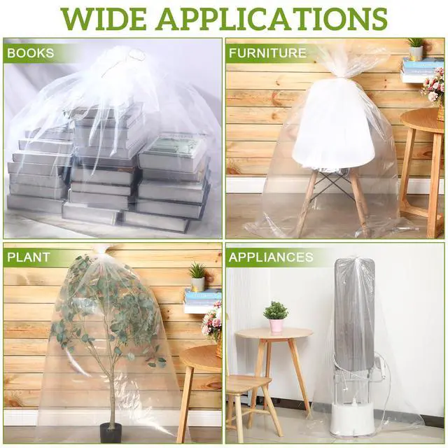 Alt view image 4 of 7 - 10 Pack Extra Large Clear Plastic Storage Bags 23 x 39 Inch 2.75 Mils Giant Jumbo Moving Flat Plastic Storage Bags for Clothes Packing Luggage Suitcase Furniture Comforter Bike Blanket