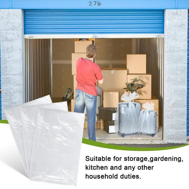 Alt view image 7 of 7 - 10 Pack Extra Large Clear Plastic Storage Bags 23 x 39 Inch 2.75 Mils Giant Jumbo Moving Flat Plastic Storage Bags for Clothes Packing Luggage Suitcase Furniture Comforter Bike Blanket