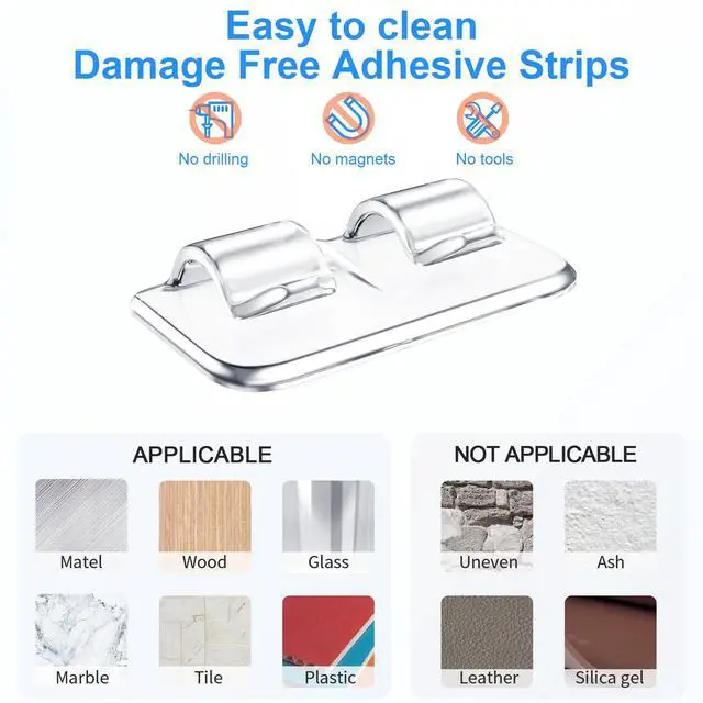 Alt view image 4 of 7 - Hooks for Outdoor String Lights Clips: 26Pcs Heavy Duty Light Hook with Waterproof Adhesive Strips - Outside Clear Cord Holders for Hanging Christmas Lighting - Outdoors Sticky Clip