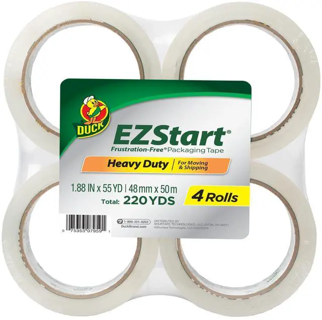 Main image of Brand EZ Start Packing Tape Refill, 4 Rolls, 1.88 Inch x 54.6 Yard, Clear (280068)