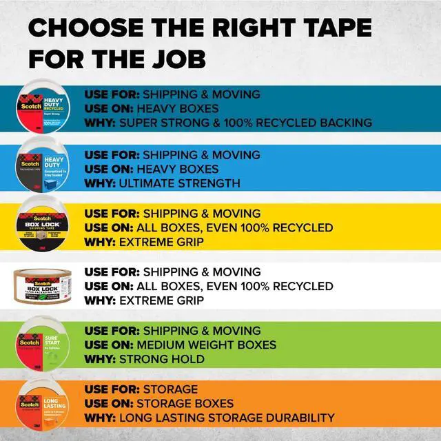Alt view image 3 of 7 - Heavy Duty Recycled Packaging Tape, Shipping and Packing Tape, 1.88 in x 800 in, 6 Rolls with Dispensers, Red