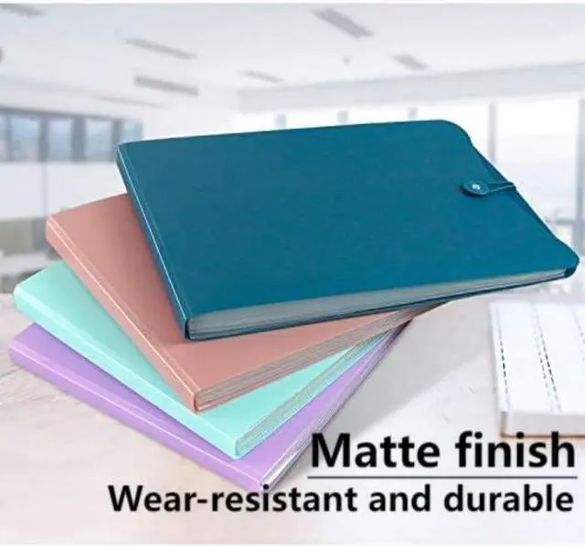 Alt view image 3 of 6 - Vertical Expanding Accordion Folder with 7 Pockets Paperwork Organizer Document Wallet Briefcase Business File Organizer Bag A4 Letter Size Elastic Rope Closure Purple