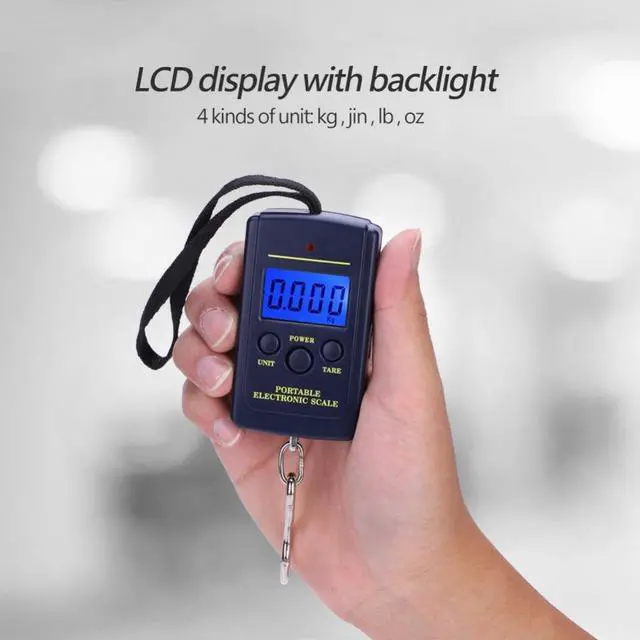 Alt view image 5 of 7 - Fishing Scale, Digital Portable Electronic Balance with LCD Display, Hanging Hook Design for Accurate Weight Measurement