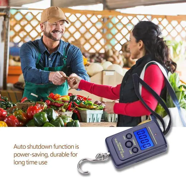 Alt view image 6 of 7 - Fishing Scale, Digital Portable Electronic Balance with LCD Display, Hanging Hook Design for Accurate Weight Measurement