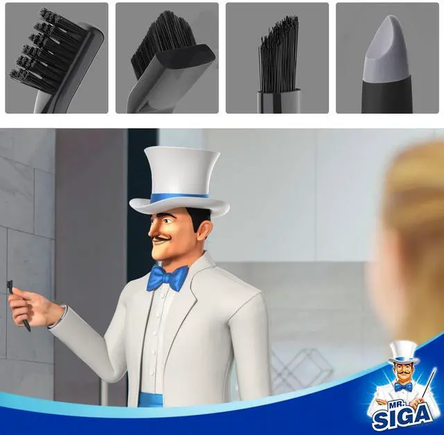 Alt view image 3 of 6 - Grout Cleaner Brush Set, Detail Cleaning Brush Set for Tiles, Sinks, Drains, Grout Brush for Edge, Crevice Cleaning